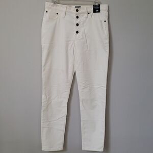 NWT J. Crew Pants Womens sz 29 High Rise Skinny Cream Soft Corduroy Button Fly